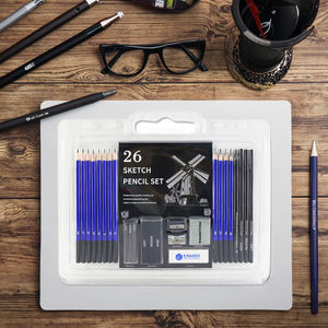 26-delige Blister Schets Potlood Tekening Set Hb Lood Hardheid Fabriek Direct Voor Kunstenaars En Timmerlieden Groothandel Beschikbaar - Product Image 3
