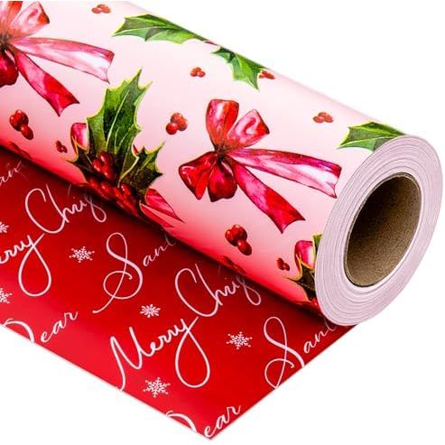Pink BowHolly Berry Merry Christmas