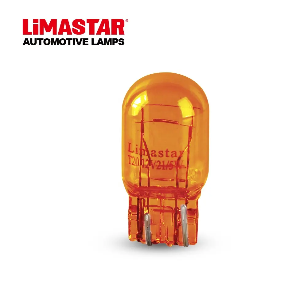 Limastar कार रोशनी ई-मार्क 7443 T20 12V 21/5W W3 * 16q एम्बर कार बल्ब