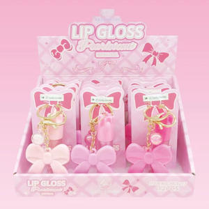 Nuovo Set di Lucidalabbra Modello Lucky con Portachiavi Carino, Set <span class=keywords><strong>3</strong></span> in 1 di Lucidalabbra, Tinta Labbra al Ciliegio, Maquillaje Pulsera Y Brillo Labial - Product Image 6