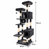 Arbre à chat double extra haut avec hamac pour chatons, vente en gros, produit phare