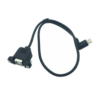 Kabel USB 2.0 B Female Socket Printer Panel Mount ke USB 3.1 Type-C Type C Angle Male dengan Sekrup (Sampel Gratis)