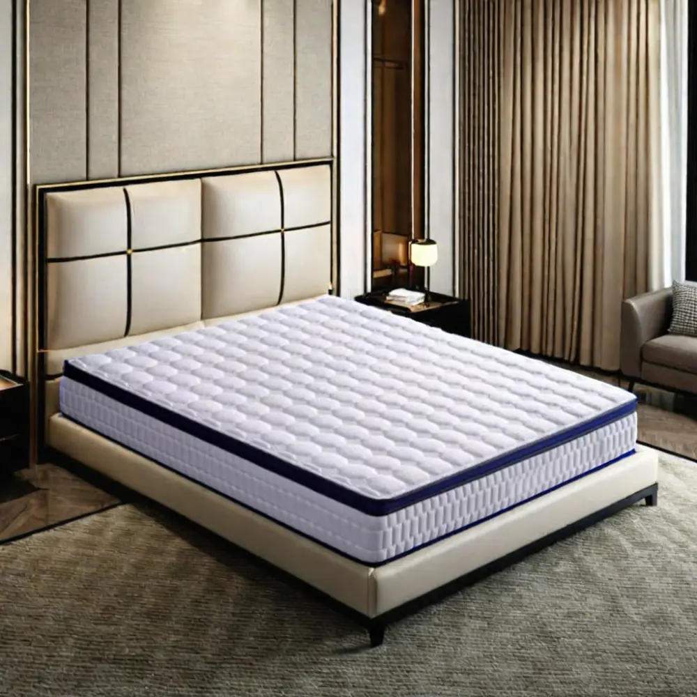 Compression roll 7 zone coil top spring mattress Memory Foam Mattress Bedroom Set with latex queen mattress