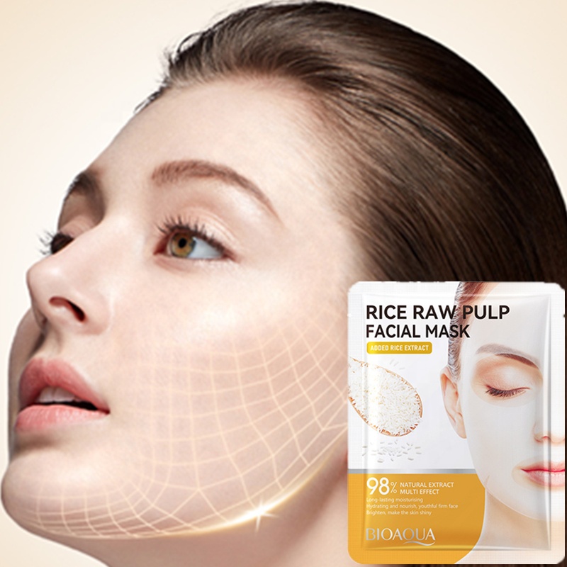 BIOAOUA 25g Rice Raw Pulp Facial Mask Hydrating Moisturizing Nourishing Brightening Facial Mask Raw Materials