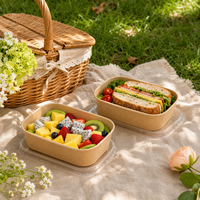 Boîte à lunch en papier jetable avec étiquette et taille personnalisables, écologique, sans danger pour les aliments, style traditionnel pour restaurants et hôtels