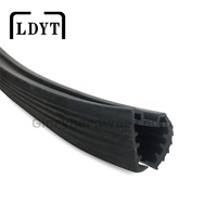 Profilés en U en caoutchouc EPDM noir pour balustrades, joints en caoutchouc pour tubes de rail en verre, capuchons de rail en vinyle