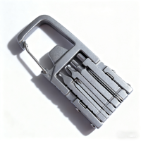 Porte-clés multifonctionnel en acier inoxydable de qualité industrielle personnalisé pour l'extérieur, tournevis pliable, clé à molette, pince, vélo