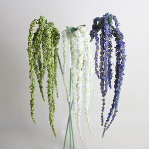 Piante artificiali di amaranto di alta qualità verde bianco fogliame appeso verde per la casa matrimonio vaso Bouquet composizione floreale - Product Image 6