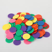 Jetons de comptage en plastique couleur unie 25x2mm, jetons de poker, marqueurs de bingo pour accessoires de jeux de société