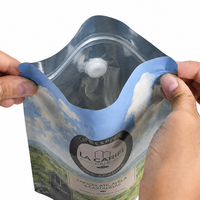 Sachets personnalisés imprimés mats refermables en Mylar avec valve et fermeture éclair pour grains de café torréfiés