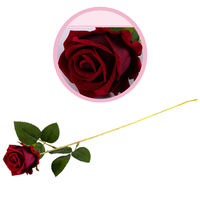 Realistische lange rote künstliche Seiden rosen Festliche Hochzeit Hochzeit dekorative Samts tiele für Muttertag Weihnachten Neujahr