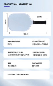 Paleta de Pickleball con agarre de silicona de fibra de carbono cruda T700 Kevlar <span class=keywords><strong>3D</strong></span> 18K personalizada aprobada por Usapa profesional - Product Image 2