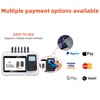 Banque d'alimentation partagée pour téléphone portable Distributeur automatique Station de location de banque d'alimentation partagée multifonction à 6 emplacements avec écran et Pos