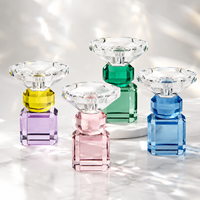 Porte-bougie en cristal facetté de luxe, élégant centre de table pour bougies chauffe-plat, idéal pour mariages, banquets, Noël, hôtels et décoration intérieure