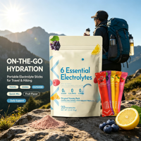Poudre d'électrolytes sans sucre, multiplicateur d'hydratation, 6 minéraux essentiels, pack varié, bâtonnets de réhydratation rapide, complément OEM