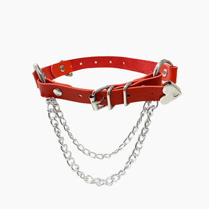 Amore cuore regolabile in pelle girocollo Punk PU collana girocollo morbido per le donne ragazze gotico girocollo a spillo collana girocollo - Product Image 3