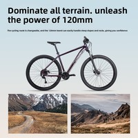 Bicicleta de Montaña Rígida Todoterreno con Cuadro de Aleación de Aluminio de Liberación Rápida y Frenos de Disco Semi-Integrados, 27.5/29 Pulgadas, Acabado Brillante, 25 KG