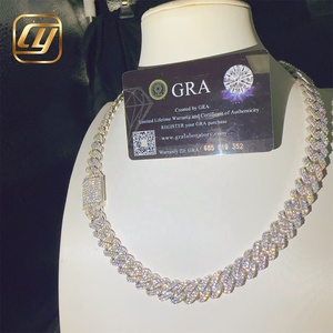 GRA Certificated Cuban Link <b>Chain</b> Hip Hop 12MM <b>Iced</b> <b>Out</b> VVS Moissanite Diamond 925 Sterling Silver Fine Jewelry Necklace - Product Image 4