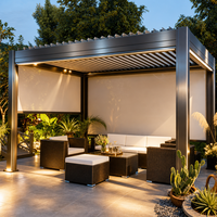 Pergola en aluminium à toit à persiennes électriques, mobilier de jardin, ouverture et fermeture