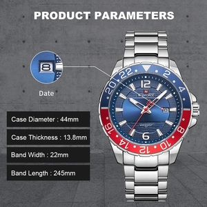 Reloj <span class=keywords><strong>NAVIFORCE</strong></span> <span class=keywords><strong>9192</strong></span> SSB, Nuevo y Popular, Casual y de Negocios para Hombre, Reloj de Pulsera de Cuarzo con Fecha, Esfera Grande, Deportivo, Resistente al Agua - Product Image 6