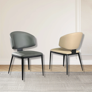 Lu เก้าอี้รับประทานอาหารหนัง PU และผ้าบอร์ดโค้งงอทนทานทันสมัยเก้าอี้รับประทานอาหารหลายชั้นใช้ในบ้านโรงแรมมีพนักพิงที่สะดวกสบาย - Product Image 4