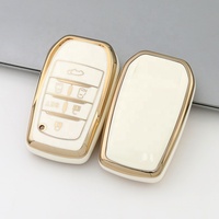 Accessoire de couverture de coque de porte-clés de voiture en TPU plaqué or de luxe pour Toyota Voxy Alphard Wellfire 5 accessoires de clé de voiture à 6 boutons