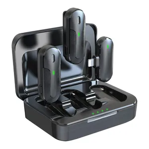 Port Professional Mini Lapel Lavalier Microphone d'enregistrement sans fil M8 Plus pour l'entretien d'enseignement en ligne Vlog M8 -2L