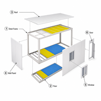 Garage modulaire à faible coût, abri de voiture préfabriqué détachable avec porte à enroulement pour stationnement temporaire