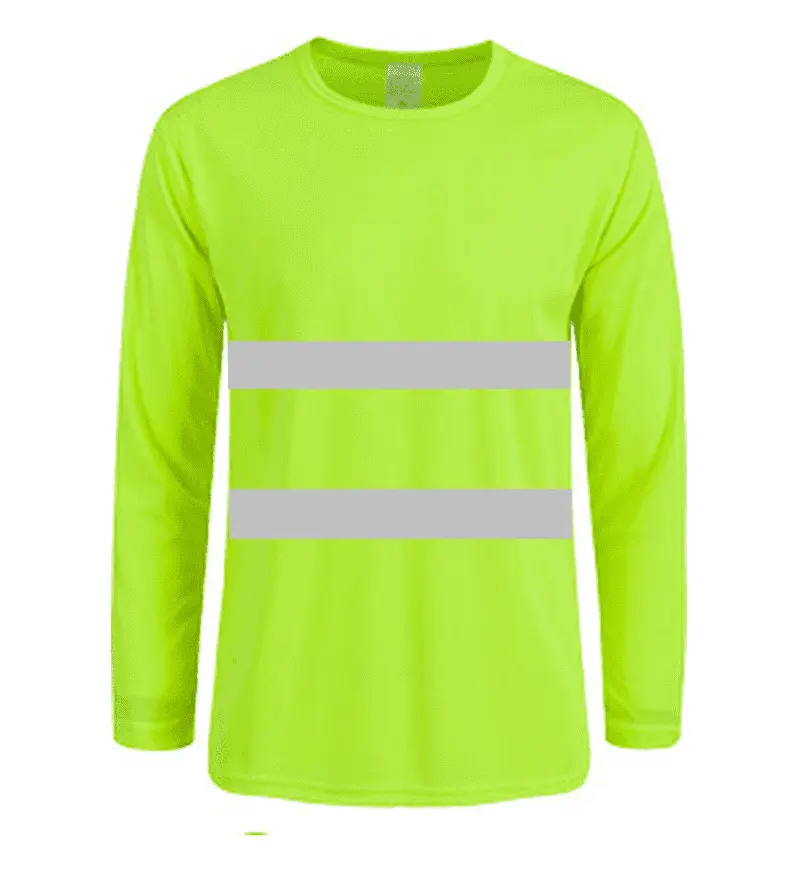 Sicherheitshemden Hi-Vis schnell trocknend Polyester grüne T-Shirts gelbe langärmelige Hemd Knopfleiste