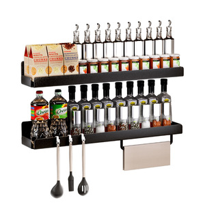 Estante multifuncional para especias, de pared, para almacenamiento en la cocina, estante de acero inoxidable para condimentos y frascos. - Product Image 5