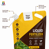 Sac d'emballage Doypack à bec verseur personnalisé, résistant aux produits chimiques, 1L 3L, pour engrais liquide, avec poignée, fourni par l'usine