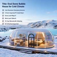 Dôme transparent ovale en polycarbonate pour glamping extérieur, café, jardin, restaurant, maison personnalisée
