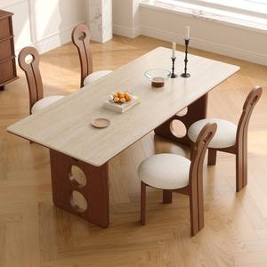 <span class=keywords><strong>Tavolo</strong></span> da Pranzo in Stile Francese Antico con Piano in Pietra Naturale, <span class=keywords><strong>Tavolo</strong></span> <span class=keywords><strong>Rettangolare</strong></span> in Legno Massello Cerato Bianco <span class=keywords><strong>per</strong></span> Uso Domestico - Product Image 3