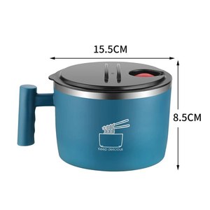 Wood <b>Bowl</b> <b>with</b> <b>Lid</b> for Instant Noodles Eco Friendly Durable Portable Kitchen Utensil - Product Image 5