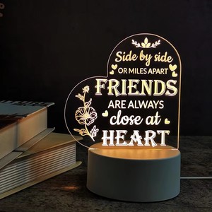 Custom Logo Printing and Size Available LED <b>Night</b> <b>Light</b> Acrylic Bedside Lamp Warm White USB Powered Message Board <b>Light</b> - Product Image 4