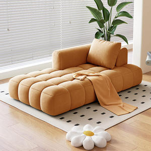 Sofá cama de tela color crema, sillón suave y cómodo para el hogar, dormitorio, balcón, apartamento, uso diario y de ocio. - Product Image 4