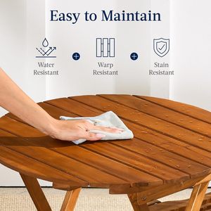 Conjunto de 3 piezas de muebles plegables de madera de acacia para patio, adecuados para patios traseros, balcones y terrazas - Product Image 5
