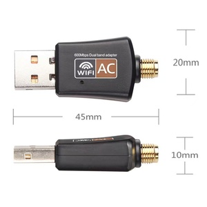 Adaptador <span class=keywords><strong>USB</strong></span> 2,0 WIFI antena extraíble PC red <span class=keywords><strong>WLAN</strong></span> enrutador ALFA UAC08D 600 Mbps dongle WIFI inalámbrico - Product Image 5