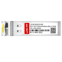 Modul SFP+ SFP 10G Transceiver Serat Optik BiDi 80km Simplex LC SMF 1550nm-TX/1490nm-RX Kelas Industri untuk Switch Pusat Data