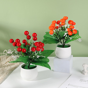 Mini Bonsaï Faux Arbre Porte-Bonheur 22cm Ornement de Bureau Accessoire Photo - Product Image 1