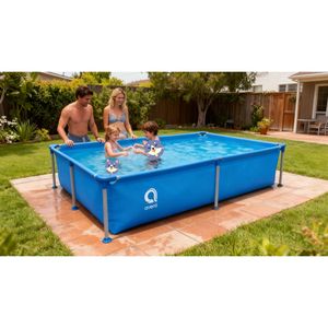Jilong Avenli 17804 Piscina <span class=keywords><strong>Inflable</strong></span> <span class=keywords><strong>Rectangular</strong></span> con Marco <span class=keywords><strong>Azul</strong></span>, Piscina de PVC Resistente para Niños y Adultos, 2.28mx1.59mx42cm - Product Image 1