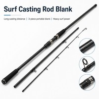 Canne à pêche de surfcasting en fibre de carbone Zeroring 14 pieds, 3 sections, pour la pêche en mer, fournisseur OEM ODM, logo personnalisé