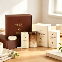 Nouvel ensemble de boîtes de rangement pour gommes vitaminées, boîte artisanale ronde de 180 ml, flacon en verre à large ouverture avec couvercle à vis, et boîte d'expédition carrée