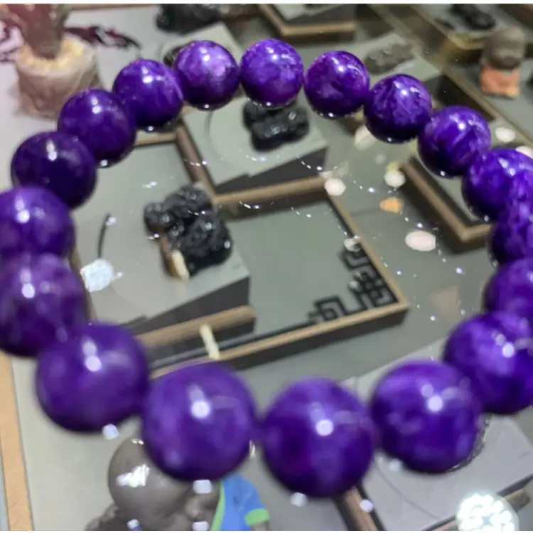 Hoge kwaliteit natuurlijke healing stones purple charoite armbanden voor sieraden maken