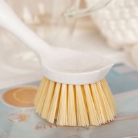Gloway – manche en bambou naturel, grattoir intégré pour évier, nettoyage de casserole, manche Long, brosse de lavage de Pot de cuisine