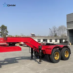 20Ft 40 Ft Flatbed Container Chassis Trailer Penuh Superlink Mongolia Trailer Coal Flat Bed Semi Trailer Harga