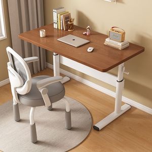 Adjustable Height Desk White Student Study Desk With Hand Crank Mechanism For Dormitory Use - Product Image 2