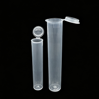 Tubes en plastique transparent avec bouchon à pression personnalisés, emballages scellés résistants aux enfants pour tabac, cigarettes, cigares, bouteilles à bouchon à pression