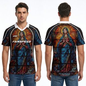 Maglia da Calcio <span class=keywords><strong>Vintage</strong></span> Anni '90 Personalizzata, Vestibilità Ampia, Stile Streetwear, Verde Neon con Curve Geometriche e Colletto a Polo - Product Image 3