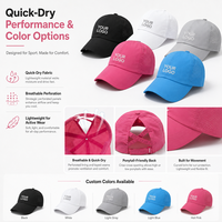 Casquette de baseball pour femme, ajustable, pour queue de cheval ou chignon désordonné, à séchage rapide, en maille